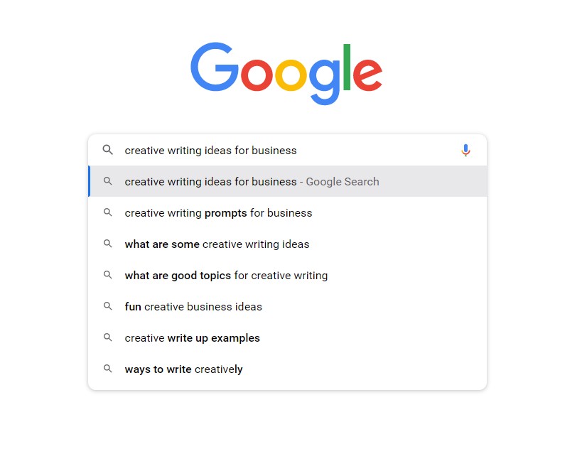 Google suggestions for content creaTION