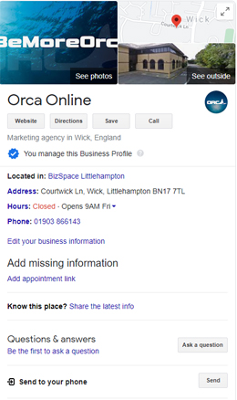 Orca Online - Google My Business